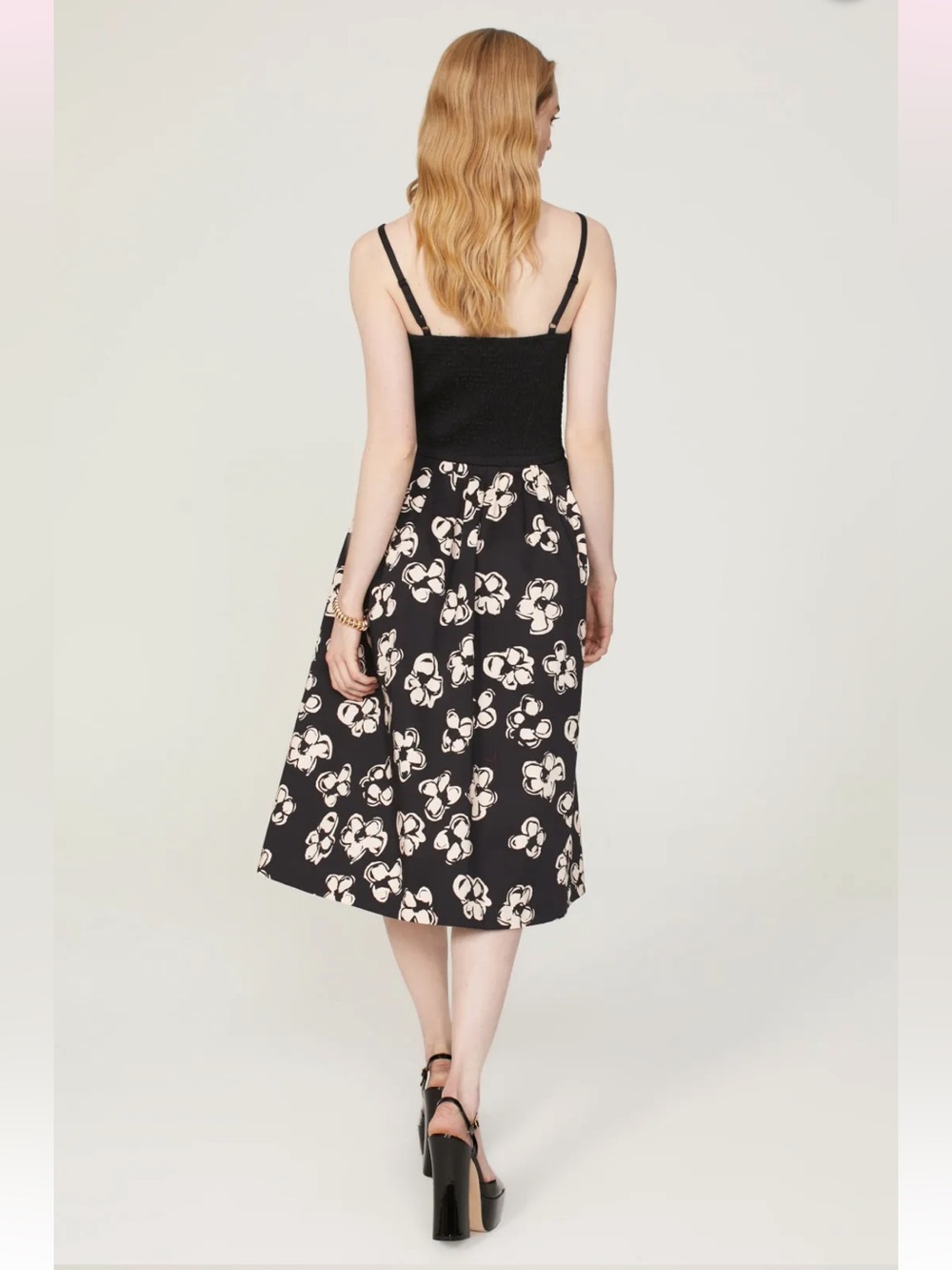 Marina Moscone Midi Dress in Black and Cream - Picture 2 of 6